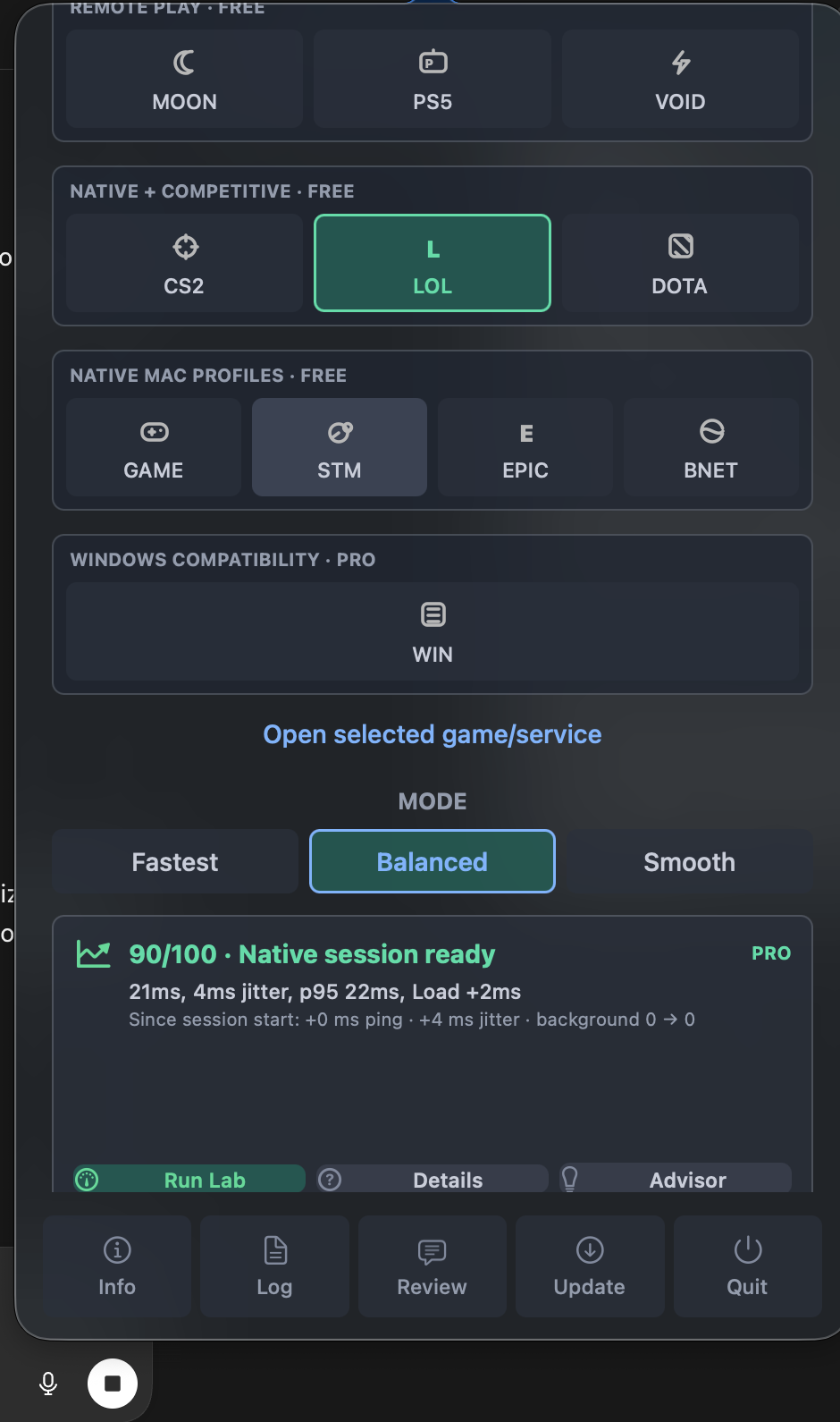 Real CloudBoost Session Lab showing a native session score and before-after signal